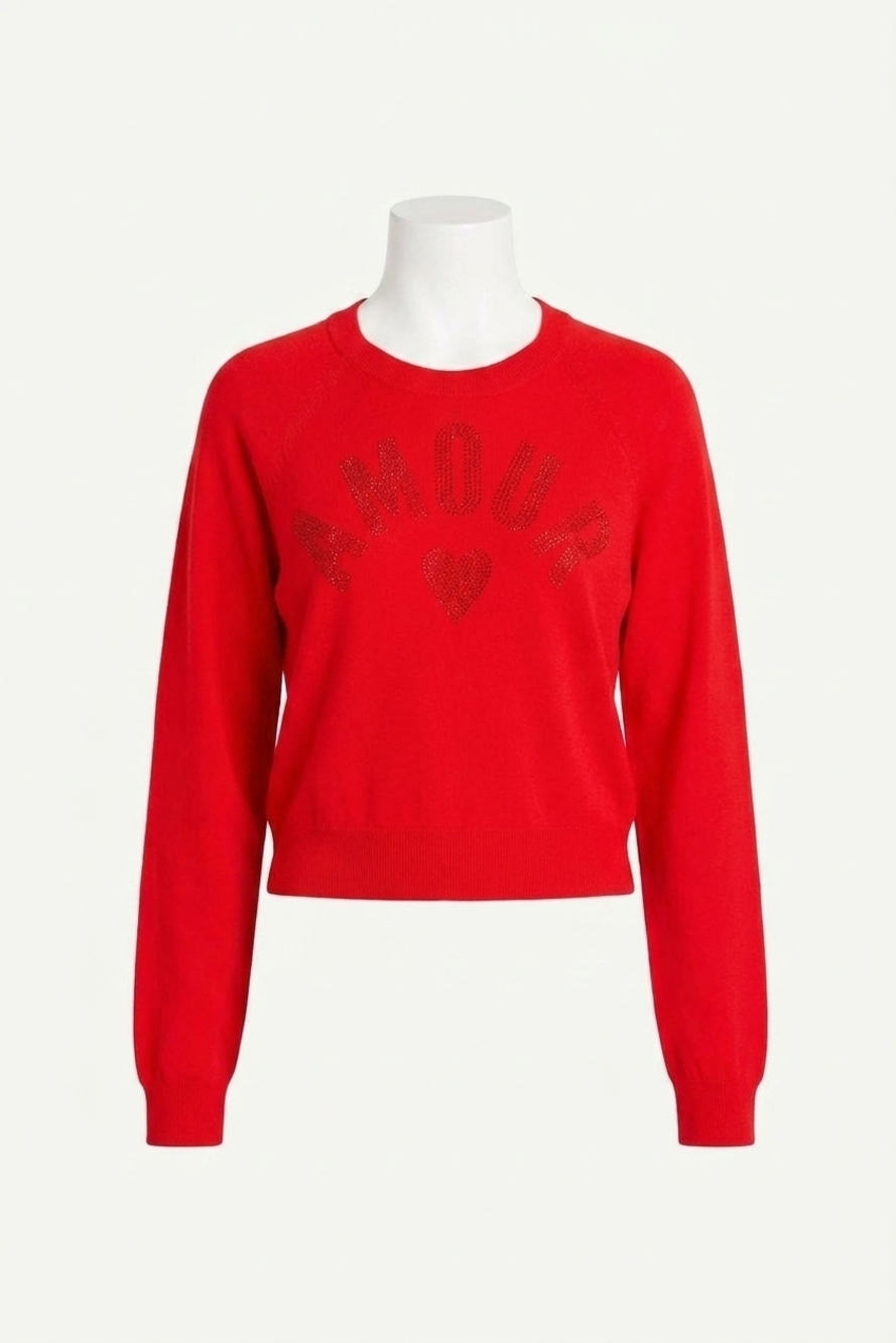 NEW CINQ A SEPT amour heatset pullover sweater in bisou
